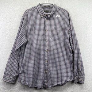 Eddie Bauer Mens Classic Fit Shirt Size XL Button Down Blue Plaid Long Sleeve